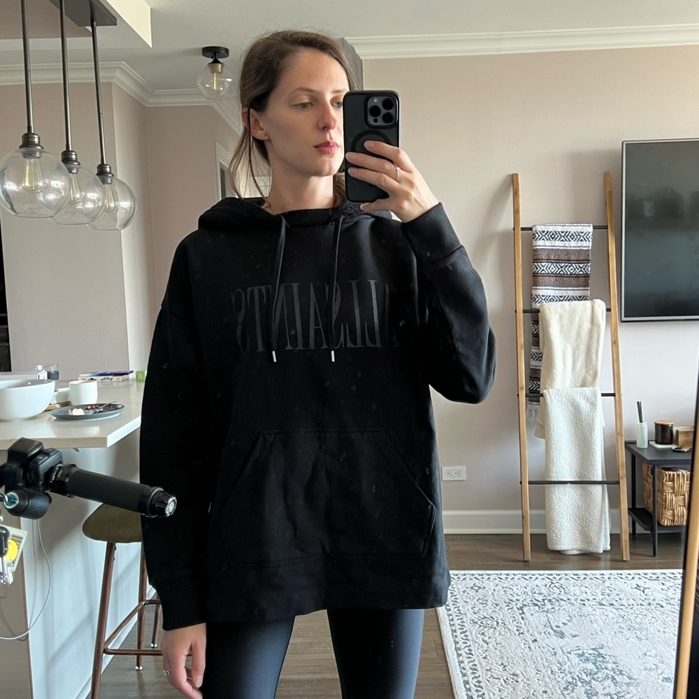 All Saints Black Oversized Sweatshirt